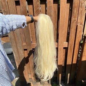 26 inch blonde synthetic lace front wig